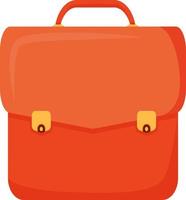 Red leather briefcase semi flat color vector object