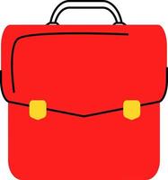 Red school backpack semi flat color vector object