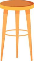 Wooden bar stool semi flat color vector object