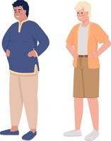 Joyful young men semi flat color vector characters set