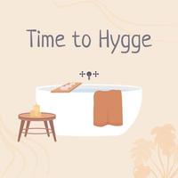 Time to Hygge card template vector