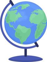 World globe semi flat color vector object