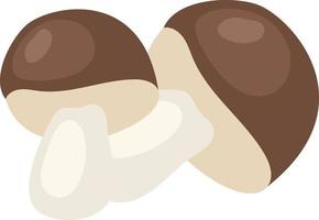 Edible mushrooms semi flat color vector object. Full sized item on white. Low in calories vegetable. Antioxidant properties. Simple cartoon style illustration for web graphic design and animation