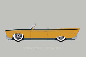 Classic convertible american car in vector. Side view with perspective. vector