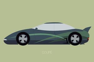 Vector car custom side view. Flat design. Fully editable