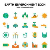 Solid icon preserving the earth and environment. The use of renewable energy for environmental conservation Icon Vector eps10