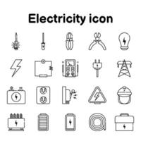 Electricity icons On a white background, vector,Relating to electricity vector