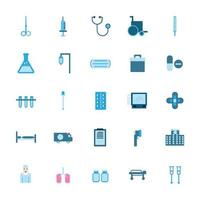 Medical Icons on White Background vector