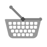 icono gris de la cesta de la compra. aislado sobre fondo blanco. concepto de icono para su uso en ventas de sitios web en línea o ilustración decorativa. vector