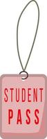 Student pass semi flat color vector object