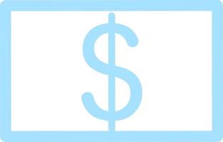 Blue banknote silhouette semi flat color vector element