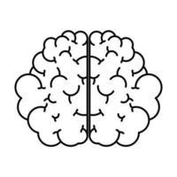 icono del cerebro, contorno del cerebro negro, vector de ilustración aislado sobre fondo blanco.