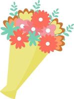 Wildflowers bouquet semi flat color vector object