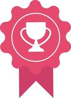 Presenting pink trophy semi flat color vector element