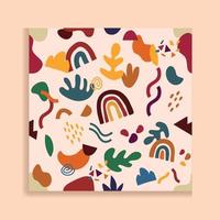 Abstract seamless pattern with rainbow shape and natural hand drawn vector