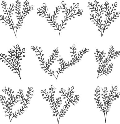 Floral Ornament in Outline Style