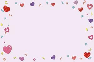 Valentine day theme paper cut art texture style background with heart icons. vector