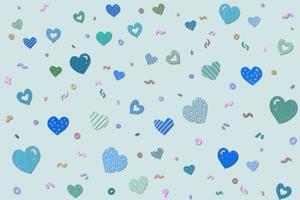 Valentine day theme paper cut art texture style background with heart icons. vector