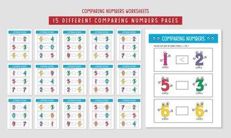Comparing Numbers Worksheets Book Interior vector