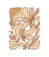 vector 70s flor groovy hippie divertida paleta boho. patrón inspirado en forma rectangular. ideal para tela, álbum de recortes de papel de regalo, paquete, tarjeta de afiche