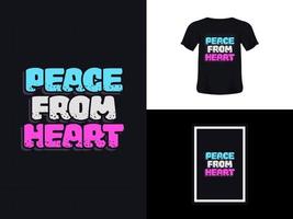 Tshirt typography quote design, peace from heart for print. Poster template, Premium Vector. vector