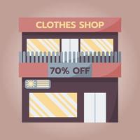 Clothing store fashion shop building cartoon flat vector illustration