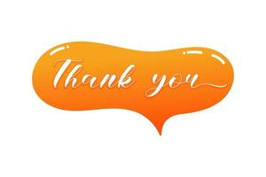 Thank you text with chat bubble vector