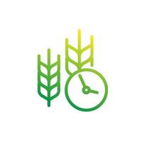 time to harvest line icon, vector