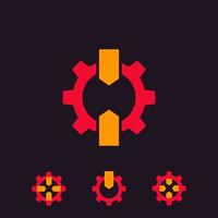 Integration icons with gears vector