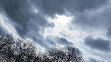 Blue sky with clouds. Road, exit from the occupied territories. War in Ukraine. Escape from the aggressor. photo