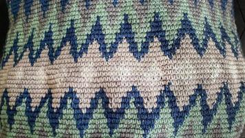 Handmade bags. Knitted from colored threads. Volumetric and comfortable to wear with a long handle. photo