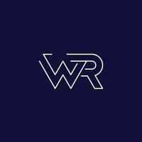 WR letters logo in line design vector