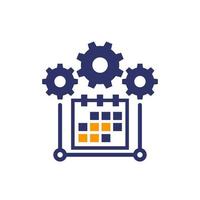 Schedule, project management vector icon on white