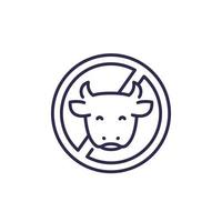 dairy free line icon with a cow vector