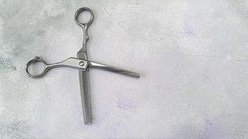 Special hairdressing scissors and comb. Professional equipment. photo