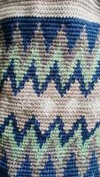 Handmade bags. Knitted from colored threads. Volumetric and comfortable to wear with a long handle. photo