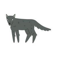 forest wolf in flat style. baby illustration vector
