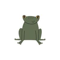 frog hand drawn in flat style. baby illustration vector