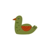 pato dibujado a mano en estilo plano. ilustración de bebé vector