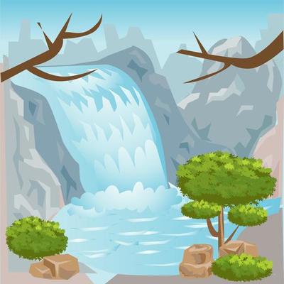 Waterfall Drawing Vector Art, Icons, and Graphics for Free Download