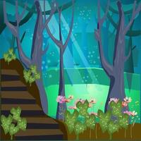 Forest and Lake Background vector