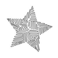 Continuous line drawing make form of a a star geometric shape vector