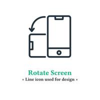 icono de rotación de pantalla aislado en fondo blanco, símbolo de rotación de pantalla móvil para aplicaciones web y móviles. vector