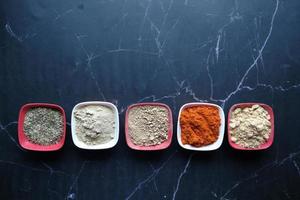 garlic , chili and ginger powder in a bowl photo