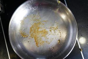 A Dirty Frying Pan top view photo