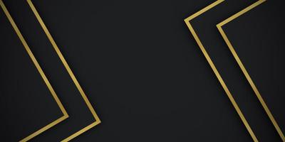 Abstract gradient premium black and golden lines geometric paper layer luxury background. 3d rendering. photo