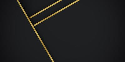 Abstract gradient premium black and golden lines geometric paper layer luxury background. 3d rendering. photo