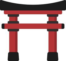 decoración torii de dibujos animados, elemento de la cultura japonesa. vector