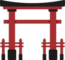 decoración torii de dibujos animados, elemento de la cultura japonesa. vector