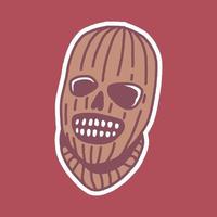 ilustración de una calavera usando una máscara facial vector